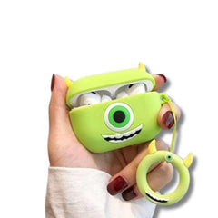 Funda Protectora AirPods Pro Mike Wazowski + Ruedita Exhibido con AirPods