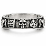 Anillo Calavera con Símbolos de Póker