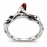 Anillo Espina con Piedra Roja