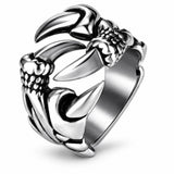 Anillo Garras de Dragón Plateado