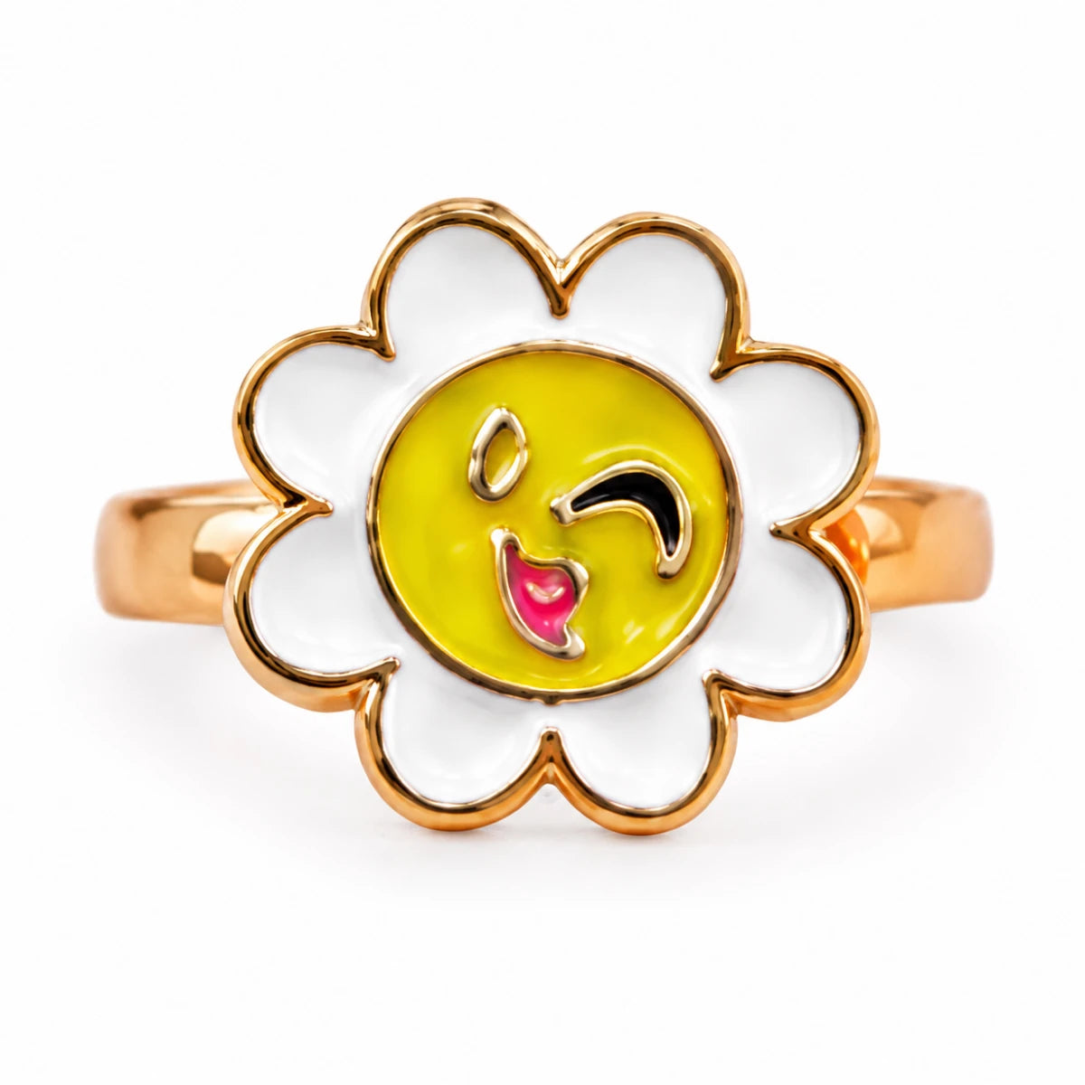 Anillo Margarita Sonriente Guiñando