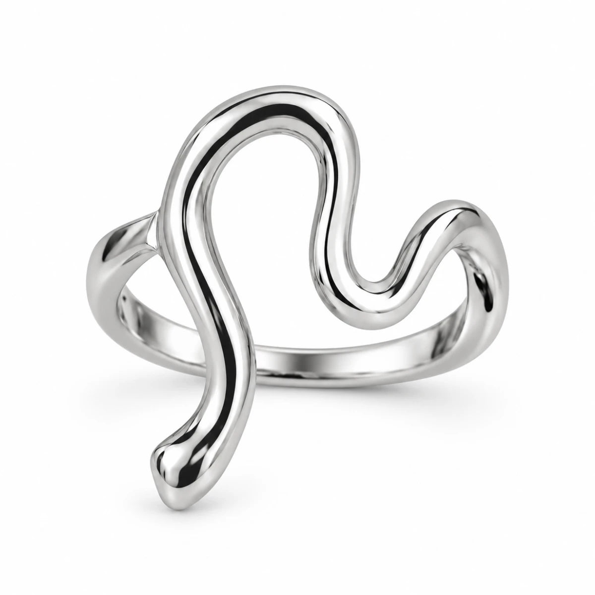 Anillo Serpiente Minimalista Plateada