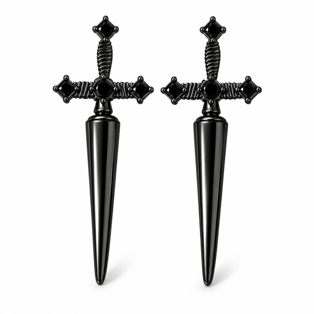 Aretes Daga Negra Gótica