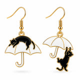 Aretes Gato Negro con Paraguas