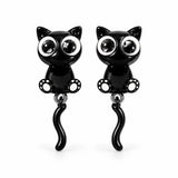 Aretes Gato Negro de Ojos Grandes