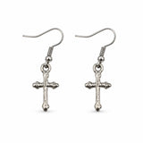 Aretes Metálicos Cruz Gótica