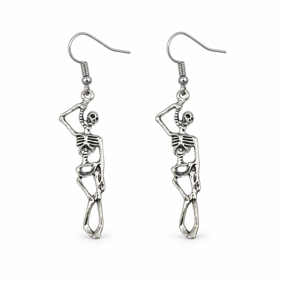 Aretes Metálicos Esqueleto Ahorcado