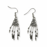 Aretes Metálicos Mano Esquelética