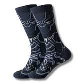 Calcetines largos negros con diseño de Pantera Negra – estilo inspirado en Marvel