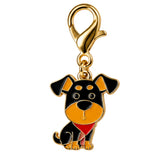 Colgante Metálico Perrito Rottweiler Pañoleta Roja