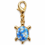 Colgante Metálico Tortuga Mármol Azul Océano