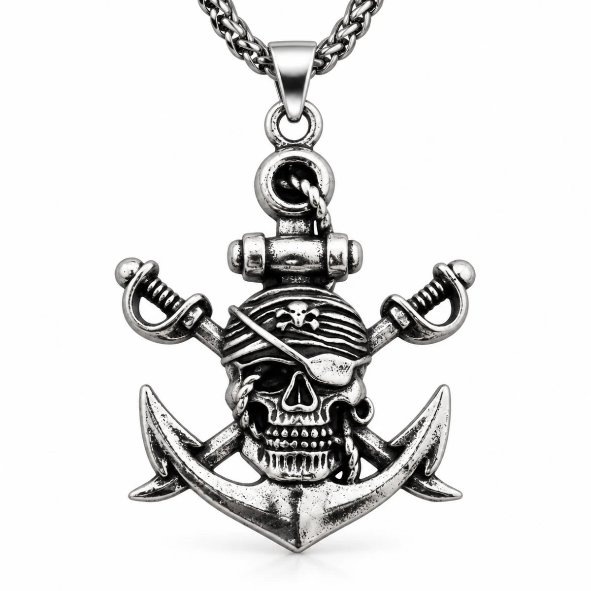 Collar Piratas del Caribe Calavera Pirata con Ancla