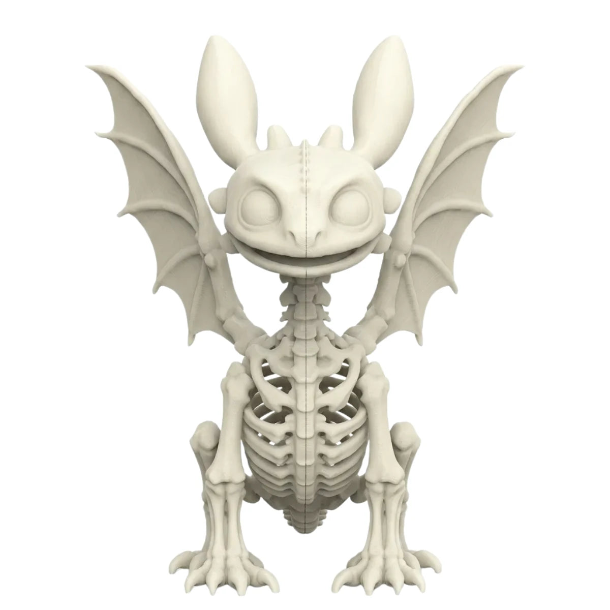Figura 3D Chimuelo Esqueleto Fósil con Alas Abiertas 10.7 cm