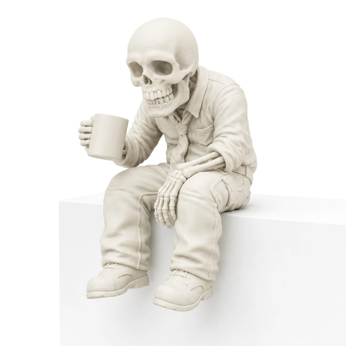 Figura 3D Esqueleto Fósil Trabajando Hasta la Médula 8 cm