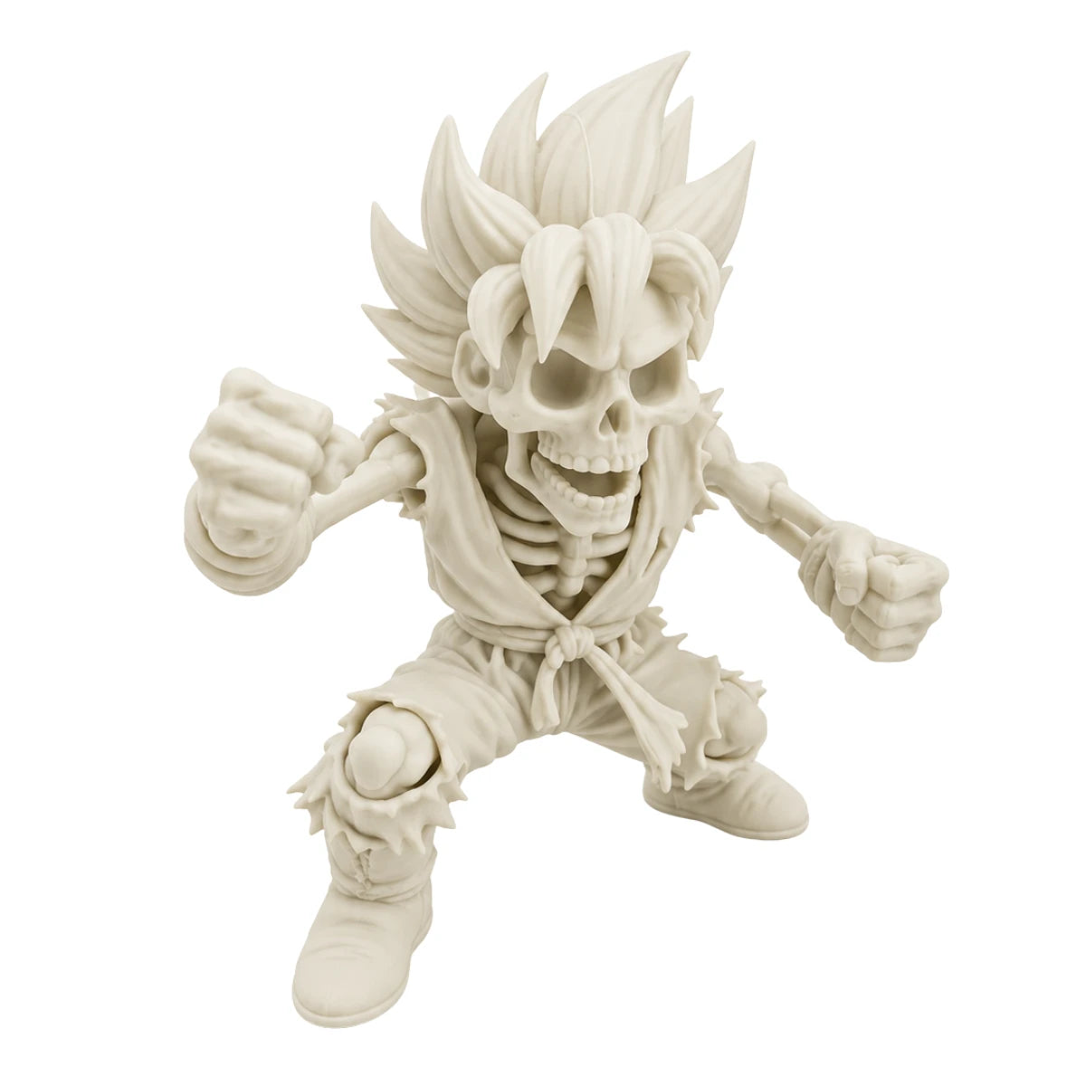 Figura 3D Goku Esqueleto Fósil en Pose de Combate 14.1 cm