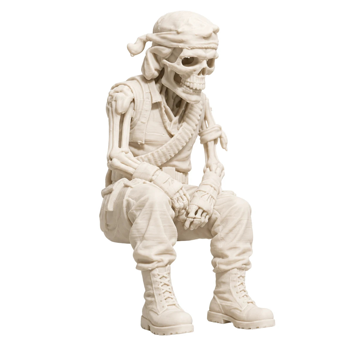 Figura 3D Rambo Esqueleto Fósil Sentado 11.1 cm