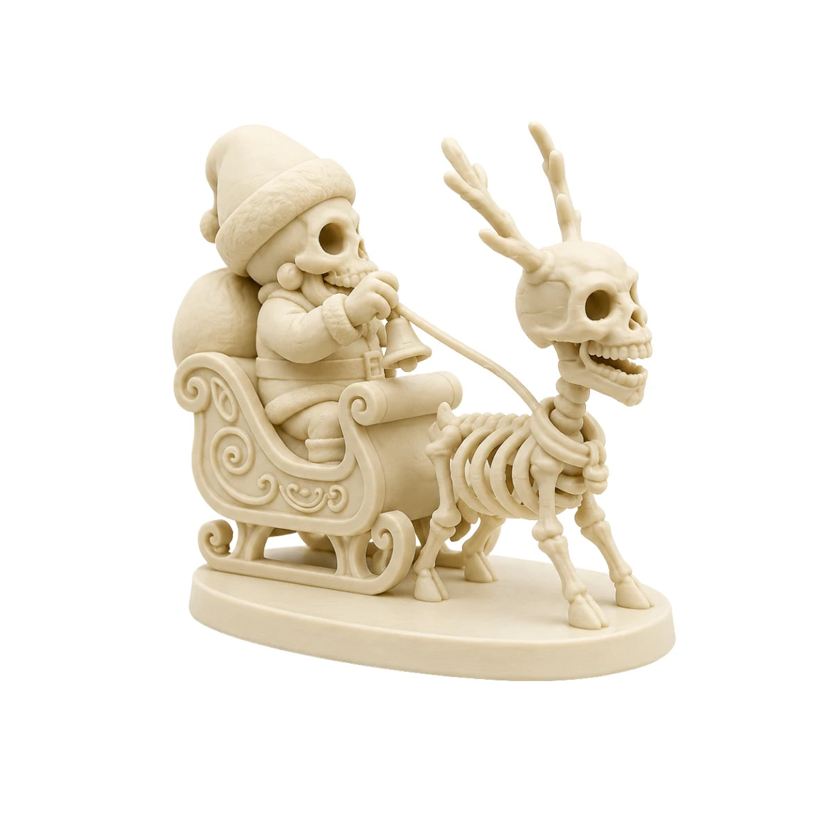 Figura 3D Santa en Trineo Esqueleto Fósil 10.1 cm