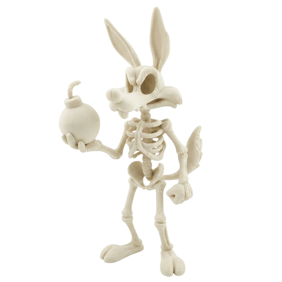Figura 3D Wile E. Coyote Esqueleto Fósil con Bomba 17 cm