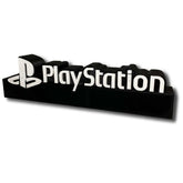 Letrero en impresion 3D de Play Station Color Blanco y Negro Vista Frontal
