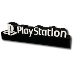 Letrero en impresion 3D de Play Station Color Blanco y Negro Vista Frontal