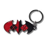 Llavero Metálico Batman Harley Quinn Color Rojo y Negro