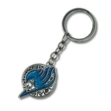 Llavero Metálico Giratorio Fairy Tail Azul Fondo Plateado