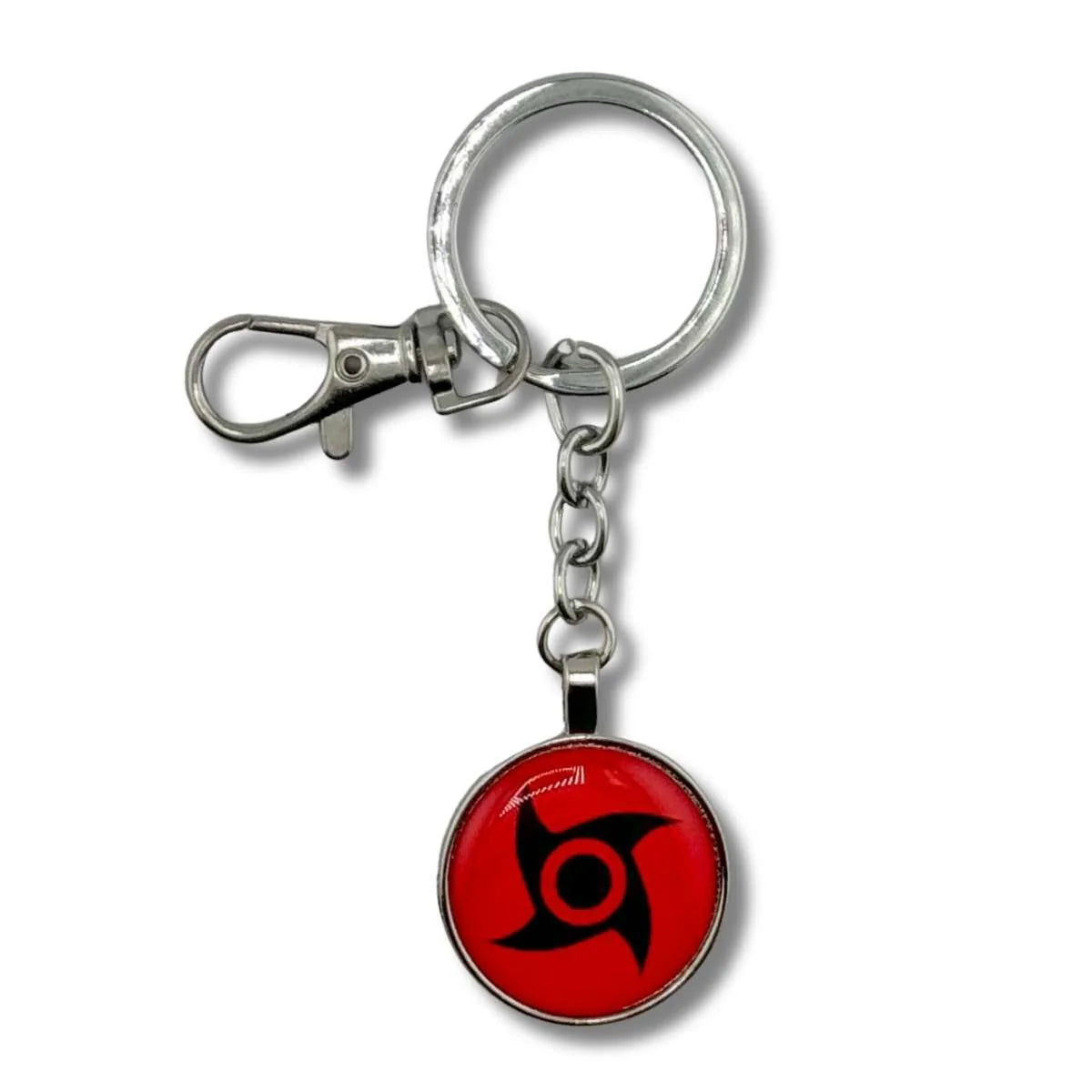 Llavero Metálico Mangekyo Sharingan Shisui Fondo Rojo