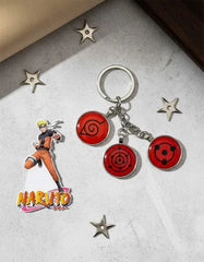 Llavero Metálico Naruto 3 Dijes Sharingan #1