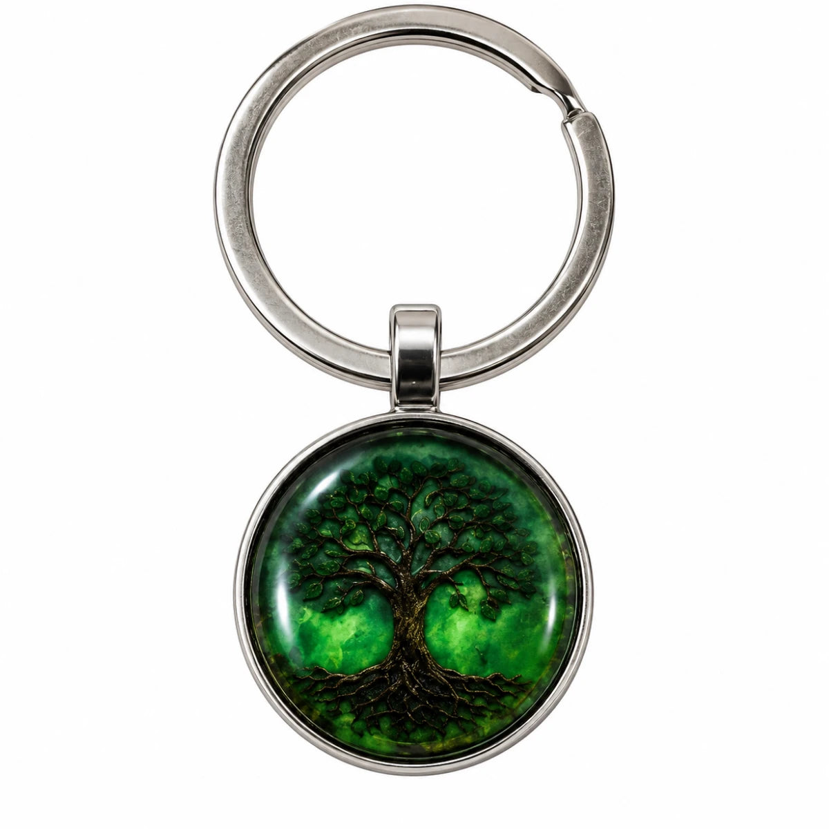Llavero Resina Árbol de la Vida Verde