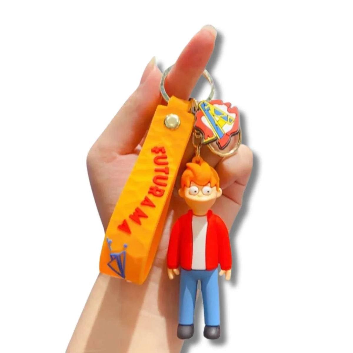 Llavero o Colgante Mochila Cute Philip J. Fry Exhibido en mano