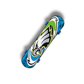 Mini patineta con diseño de águila salvaje en tonos azul, verde y blanco