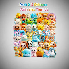 Pack x 5 Stickers Animales Tiernos