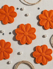 Parche Camiseta Flor Naranja Pop