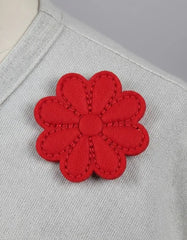 Parche Camiseta Flor Ocho Pétalos Rojo Clásico