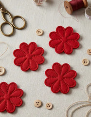 Parche Camiseta Flor Ocho Pétalos Rojo Clásico