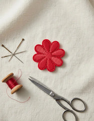 Parche Camiseta Flor Ocho Pétalos Rojo Coral