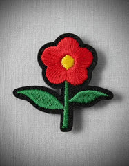 Parche Camiseta Flor Roja