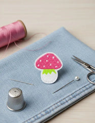 Parche Camiseta Hongo Rosa Cute