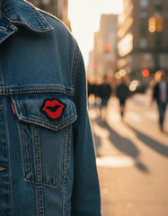 Parche Camiseta Labios Rojos