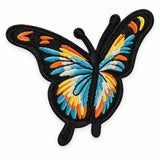 Parche Grande Camiseta Mariposa Negra Azul y Naranja