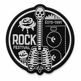 Parche Grande Camiseta Rock Festival Esqueleto Guitarrista