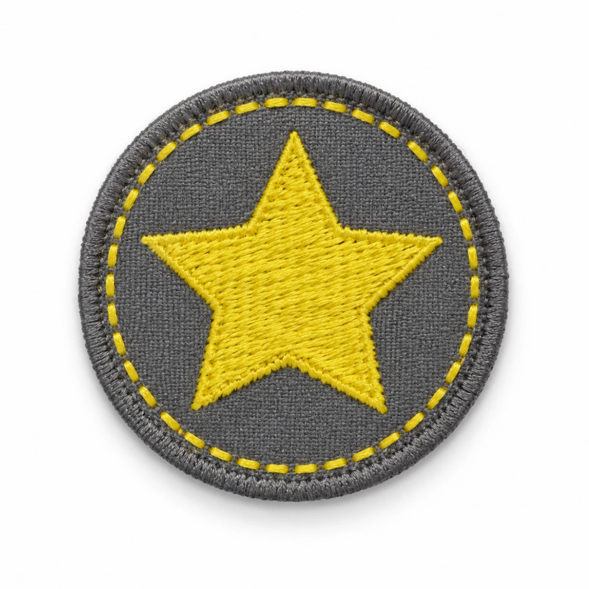 Parche Mediano Camiseta Estrella Amarilla Fondo Gris