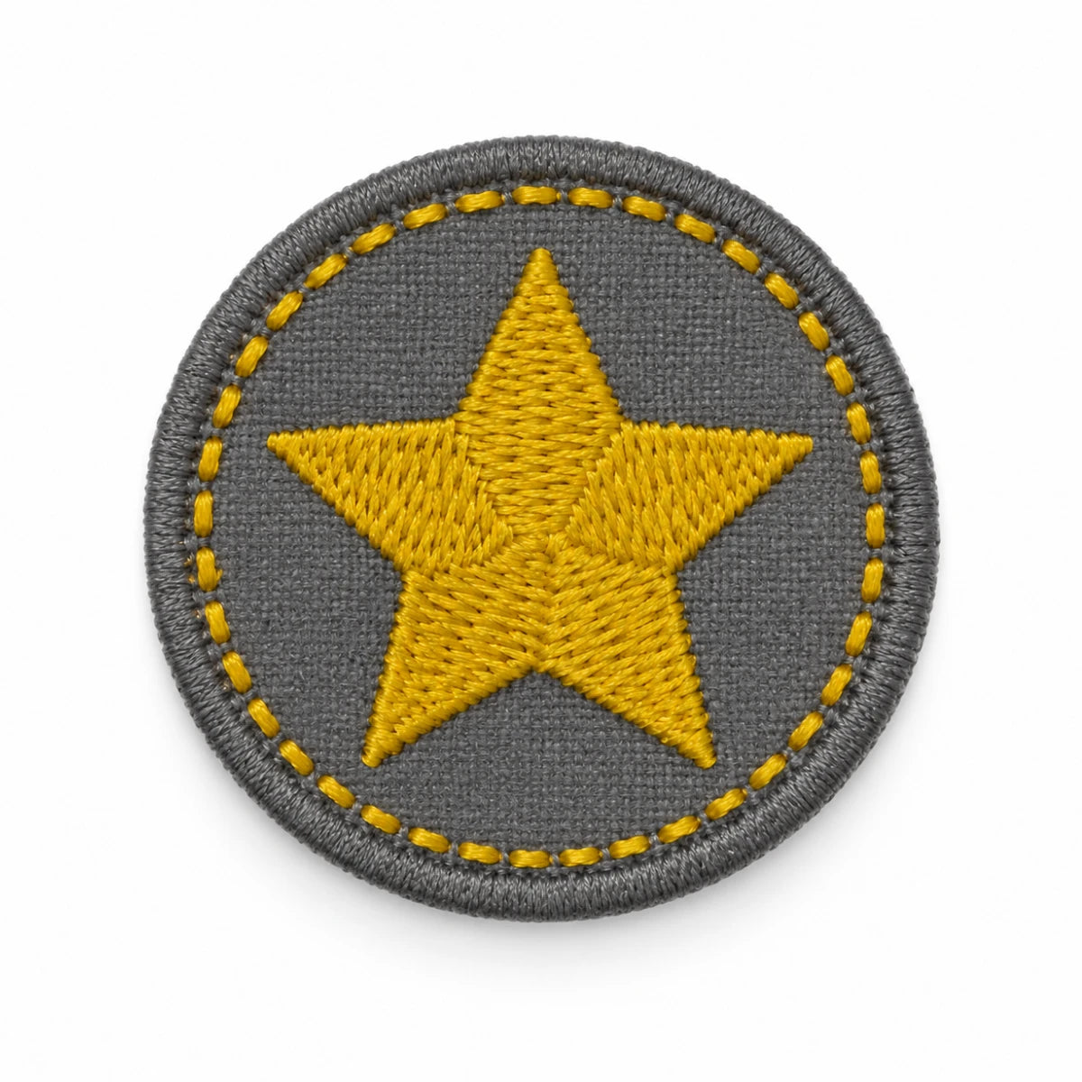 Parche Mediano Camiseta Estrella Mostaza Fondo Gris