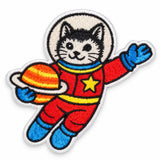 Parche Mediano Camiseta Gato Astronauta con Planeta Saturno