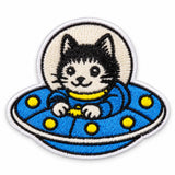 Parche Mediano Camiseta Gato Astronauta en Platillo Volador