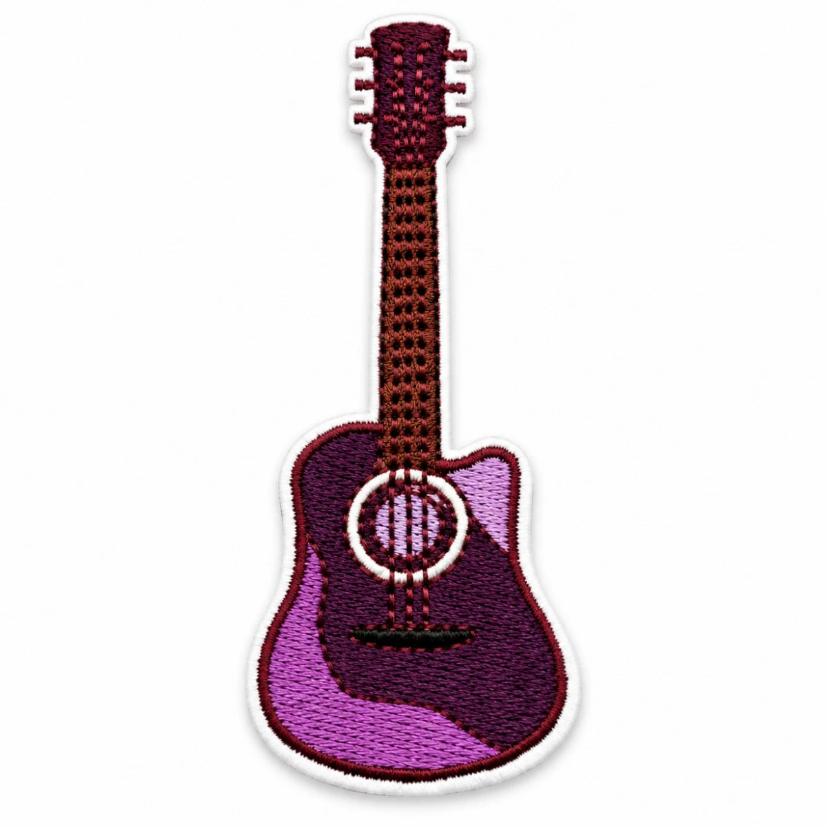 Parche Mediano Camiseta Guitarra Morada Ondas Lavanda