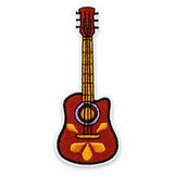 Parche Mediano Camiseta Guitarra Roja Detalles Dorados