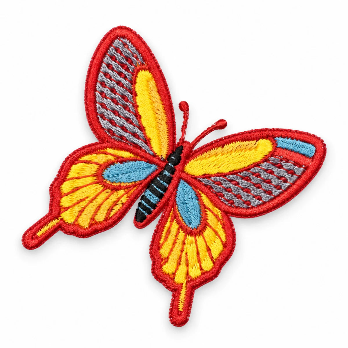 Parche Mediano Camiseta Mariposa Roja Amarilla y Azul