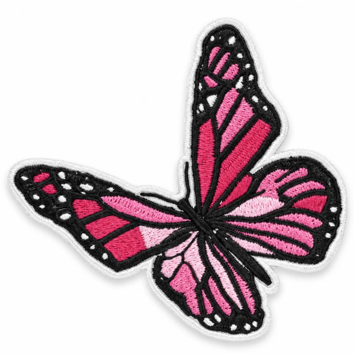 Parche Mediano Camiseta Mariposa Rosa y Negra Alas Extendidas