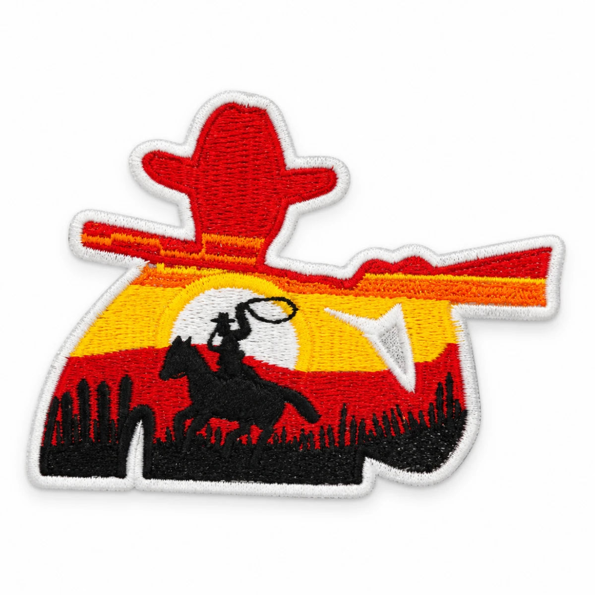 Parche Mediano Camiseta Vaquero Atardecer del Oeste